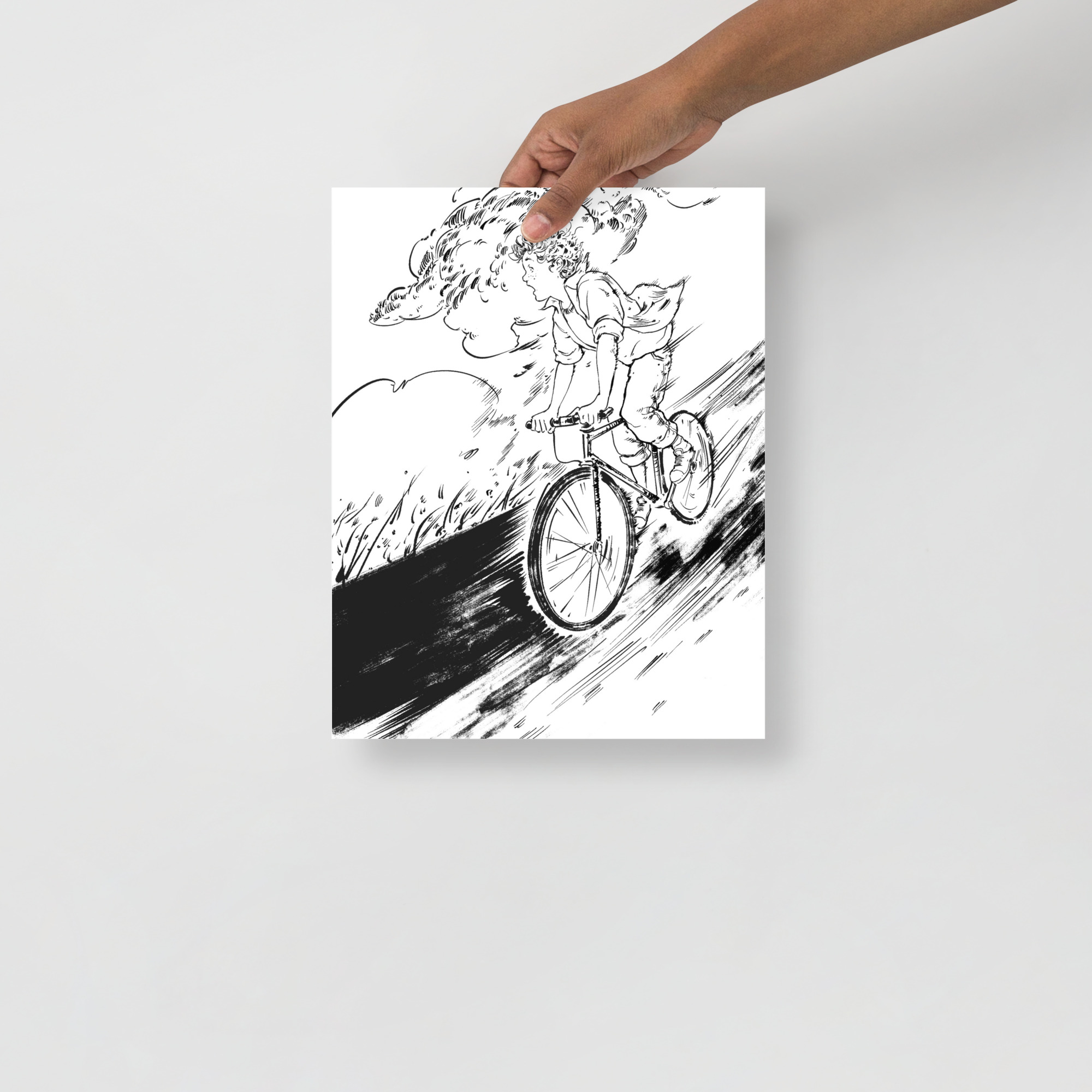 Terry Racing Down the Hill Toward the Ramp Poster