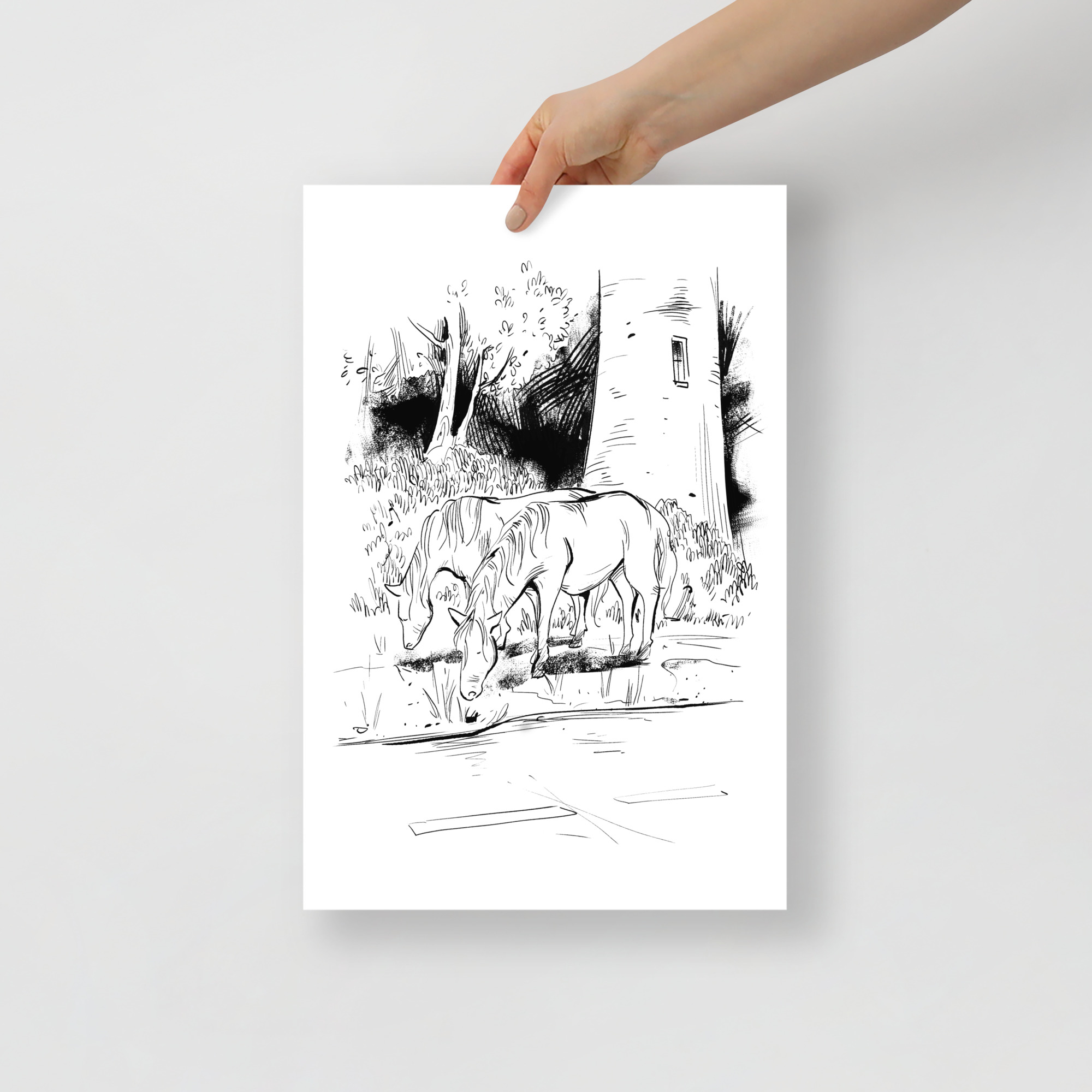 Blast on the Beach Poster - Wild Horses by Light House - Image 2