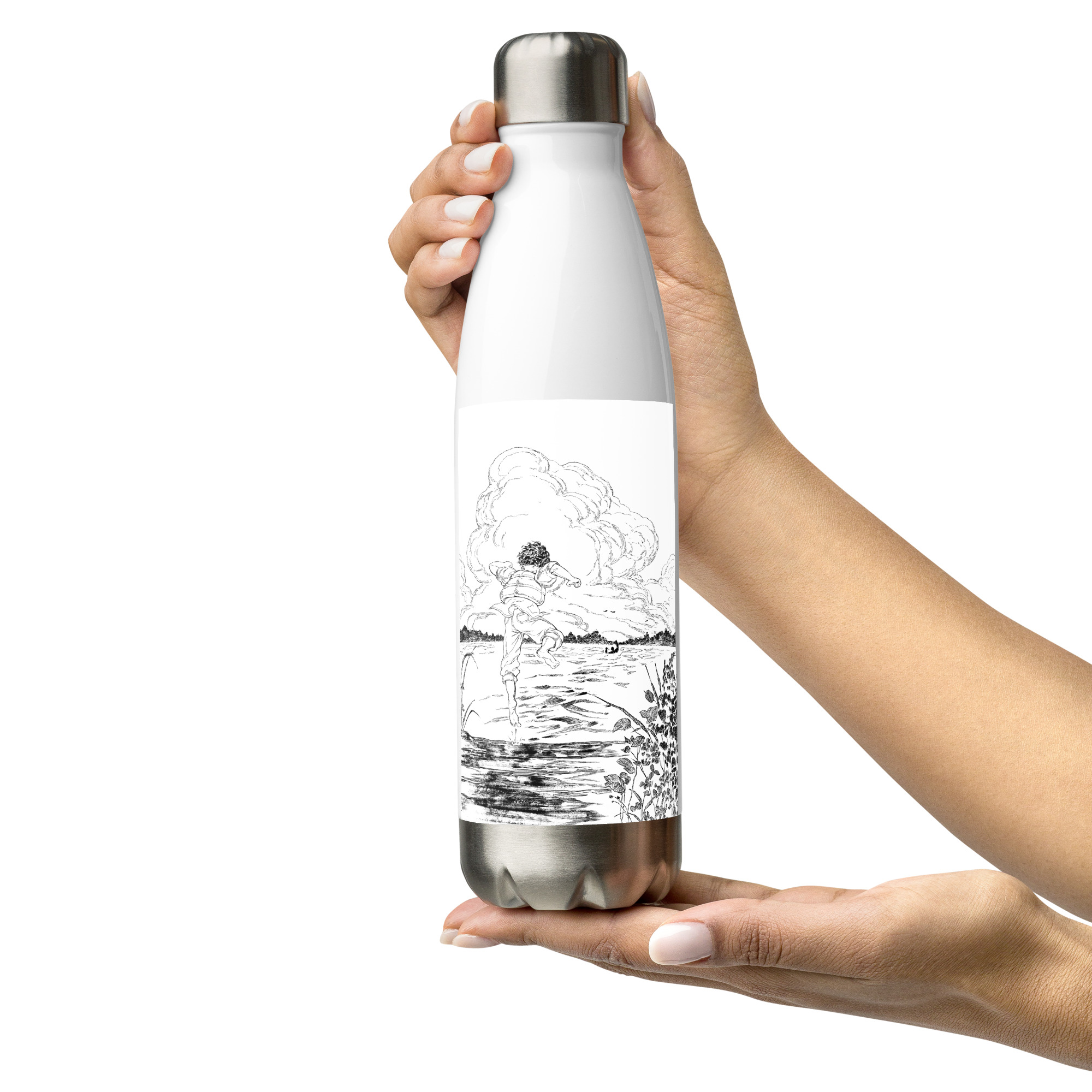 Terry Leaping off the Dock Stainless steel water bottle